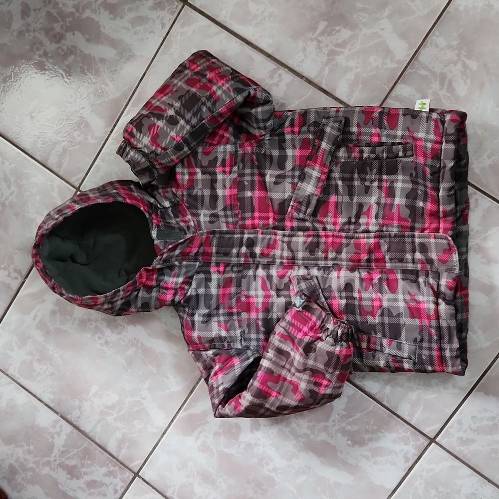 Kids Coat Hot Paws Size 4 Plaid Camo Pink Grey